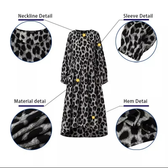 NWT Bohemian Leopard Print Dress S:Sm-Med - Picture 10 of 12